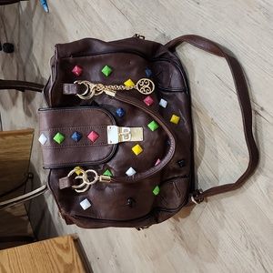 Vieta‎ Multicolored, Studded, Faux Leather, Convertible Purse.